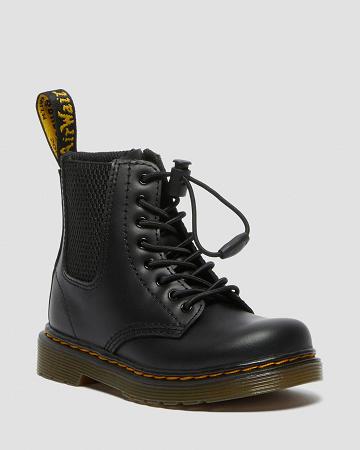 Dětské Boty Casual Dr Martens Toddler 1460 Harper Læder Černé | CZ 158AHK